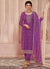 Purple Embroidered Pakistani Pant Style Suit