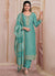 Turquoise Embroidered Pakistani Pant Suit