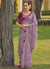 Purple And Pink Multi Embroidery Wedding Organza Silk Saree