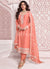 Pastel Orange Thread Embroidery Pakistani Suit