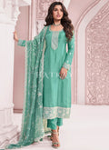 Sea Green Thread Embroidery Pakistani Suit