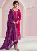 Magenta And Purple Embroidery Pakistani Pant Suit