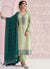 Turquoise And Teal Embroidery Pakistani Pant Suit