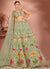 Pista Green Floral Embroidered Lehenga Choli