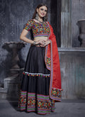 Black And Red Kutchi Embroidered Rajwadi Chaniya Choli