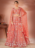 Blush Peach Floral Embroidered Lehenga Choli