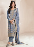 Mist Blue Pakistani Style Suit