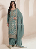 Firozi Blue Pakistani Style Suit