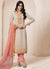 Beige And Peach Traditional Embroidery Salwar Kameez Suit