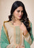 Beige And Green Traditional Embroidery Salwar Kameez Suit