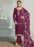 Deep Wine Embroidery Pakistani Pant Suit