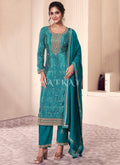 Turquoise Embroidery Pakistani Style Suit