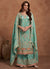 Sea Green Multi Embroidered Wedding Palazzo Suit