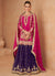 Magenta And Purple Embroidered Wedding Lehenga Kurti