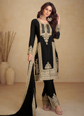 Black Golden Embroidered Pakistani Pant Style Suit