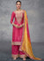 Red And Yellow Mirror Embroidery Bandhani Prited Palazzo Suit