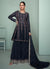 Black Reshamkari Embroidery Gharara Style Suit