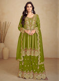 Green Embroidery Festive Gharara Suit