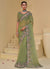 Green Multi Embroidery Festive Silk Saree