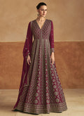 Crimson Red Traditional Embroidery Festive Anarkali Gown