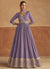 Purple Embroidered Silk Anarkali Suit