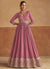 Rich Pink Embroidered Silk Anarkali Suit