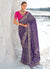 Rich Purple And Magenta Embroidered Patola Georgette Saree