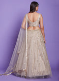 Lilac Purple Mirror Work Embroidery Wedding Lehenga Choli In USA