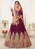 Deep Magenta Embroidery Wedding Lehenga Choli