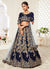 Dark Blue Embroidery Wedding Lehenga Choli