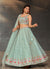 Teal Blue Sequence Embroidery Lehenga Choli And Dupatta