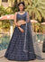 Dark Blue Sequence Embroidery Lehenga Choli And Dupatta