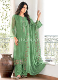 Green Floral Embroidered Pakistani Suit