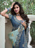 Blue Ombré Multi Embroidery Tissue Silk Saree