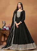 Black Embroidered Wedding Wear Anarkali Suit