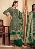 Green Printed Viscose Jacquard Salwar Kameez