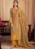 Yellow Printed Viscose Jacquard Salwar Kameez