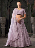 Lavender Reshamkari Embroidery Bridal Lehenga Choli