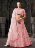 Light Pink Reshamkari Embroidery Bridal Lehenga Choli