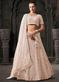 Beige Ivory Reshamkari Embroidery Bridal Lehenga Choli