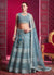 Persian Blue Embroidered Designer Lehenga Choli