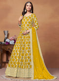 Yellow Embroidery Anarkali Suit For Wedding