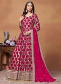 Rani Pink Embroidery Anarkali Suit For Wedding