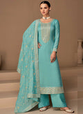 Sky Blue Sequence Embroidery Salwar Kameez 