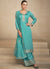 Turquoise Sequence Embroidery Pakistani Salwar Kameez