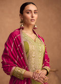 Green Embroidery Silk Salwar Kameez In USA