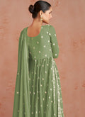 Green Georgette Embroidered Palazzo Suit In Usa Uk