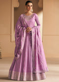 Lavender Silk Traditional Embroidery Wedding Anarkali Suit