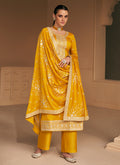 Bright Yellow Sequence Embroidery Salwar Suit