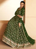 Olive Green Anarkali Gown In USA UK